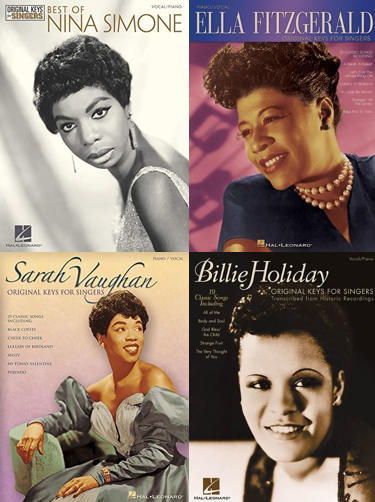 Nina Simone, Ella Fitzgerald, Sarah Vaughan, Billie Holiday